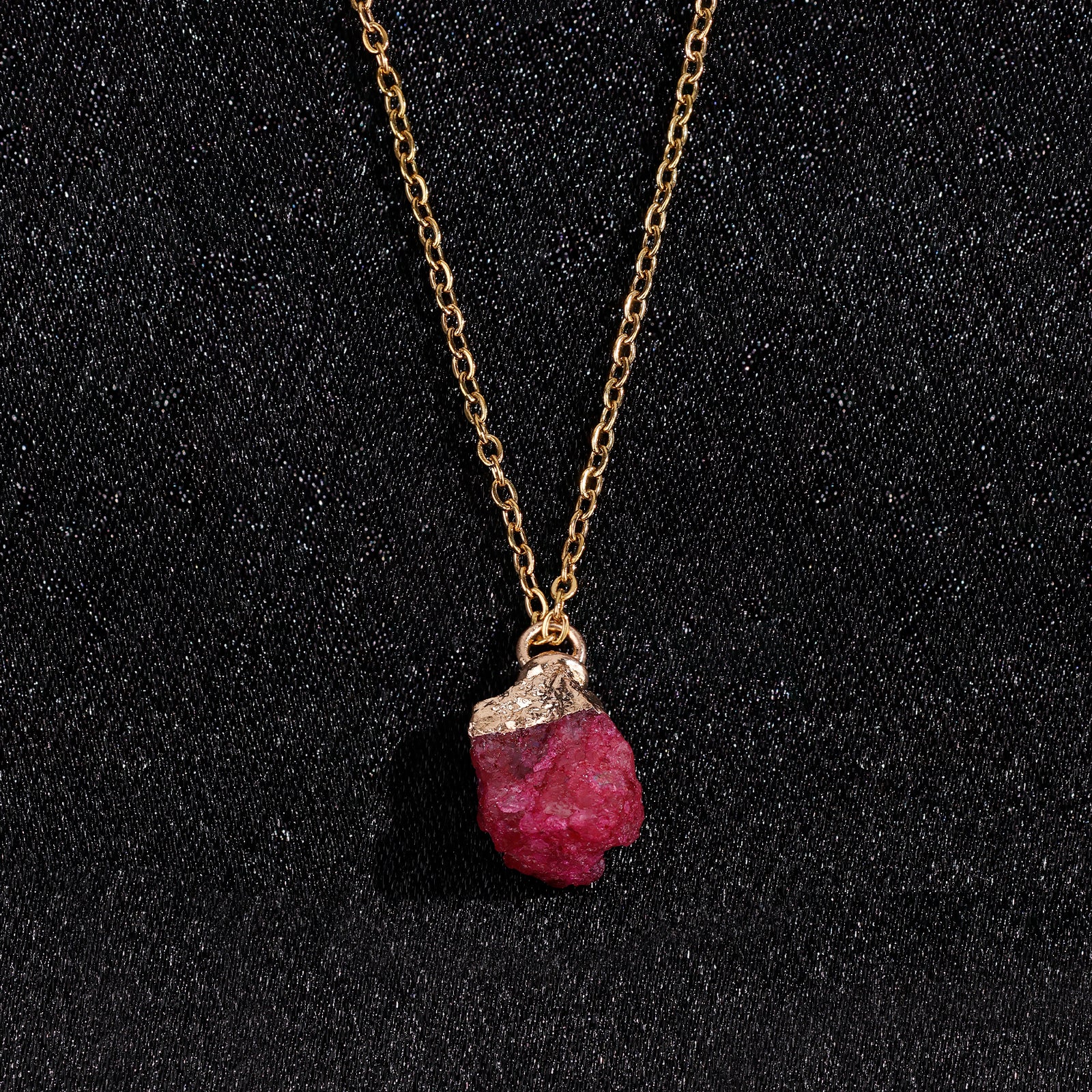Natural Ruby Necklace – July (Raw Stone)