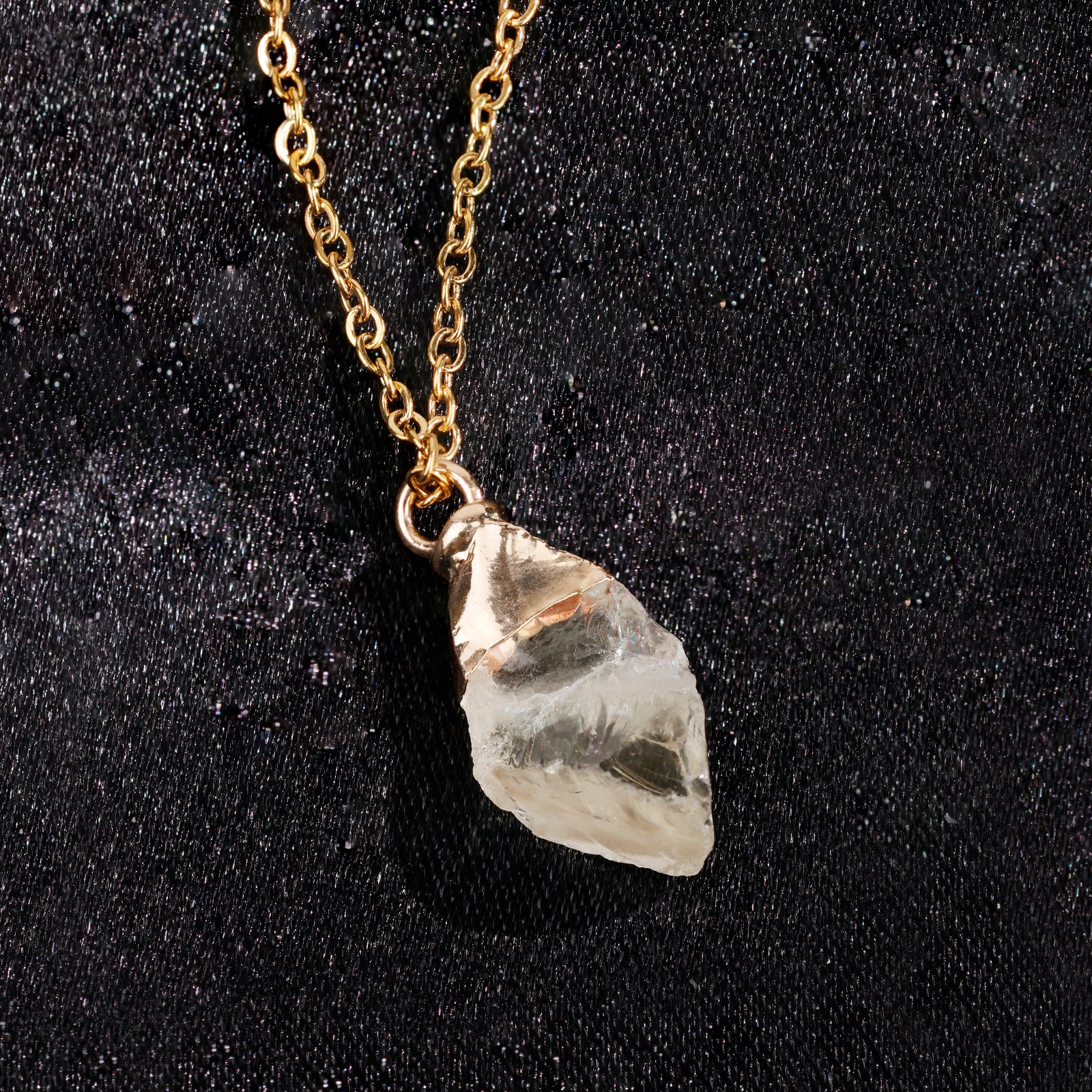 Natural Citrine Necklace – November (Raw Stone)