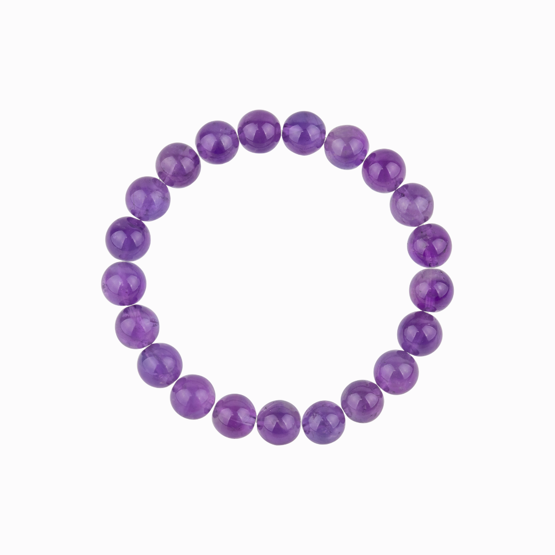 Natural Amethyst Bracelet - Quality A (8mm)