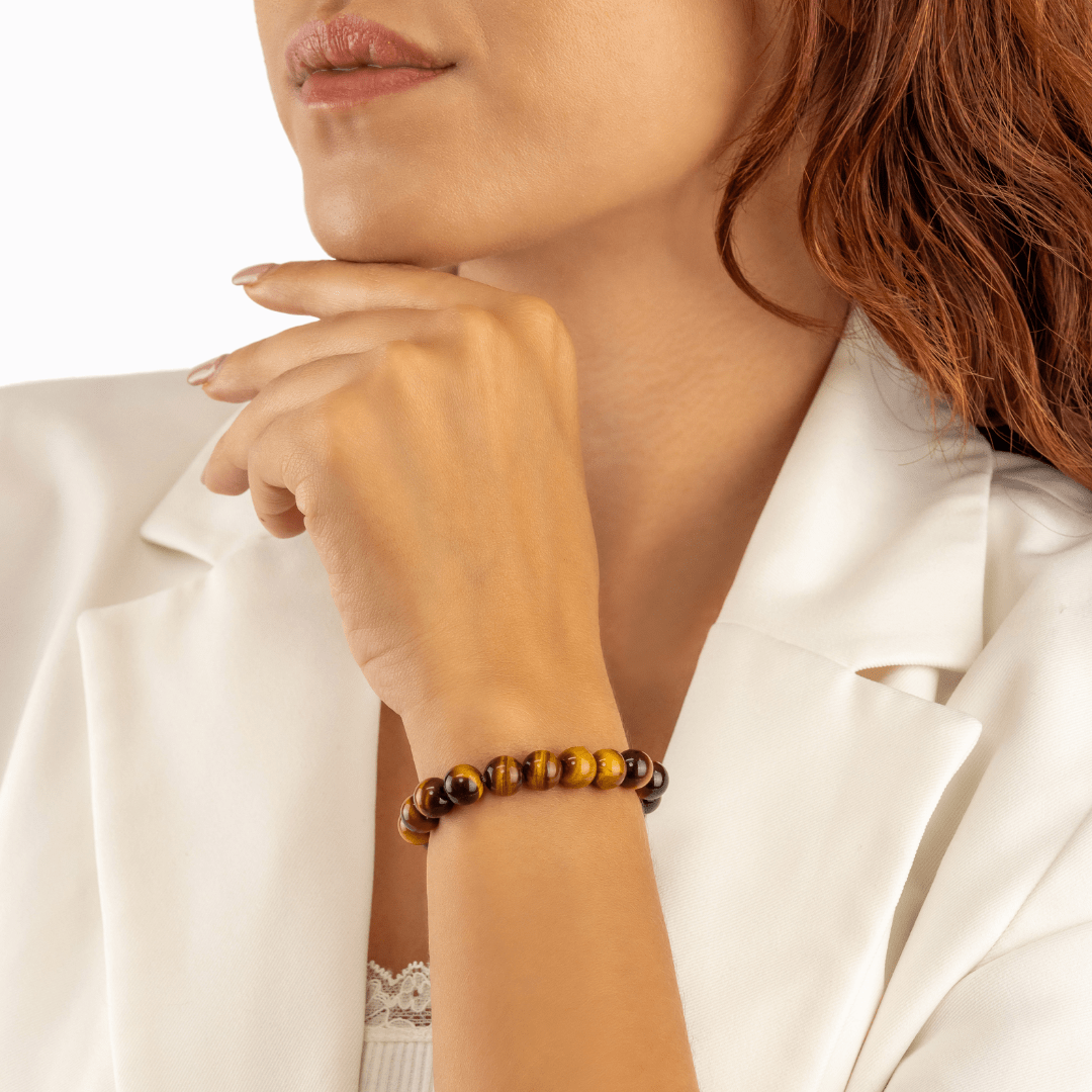 Natural Tiger Eye Bracelet - Grade A (8mm)