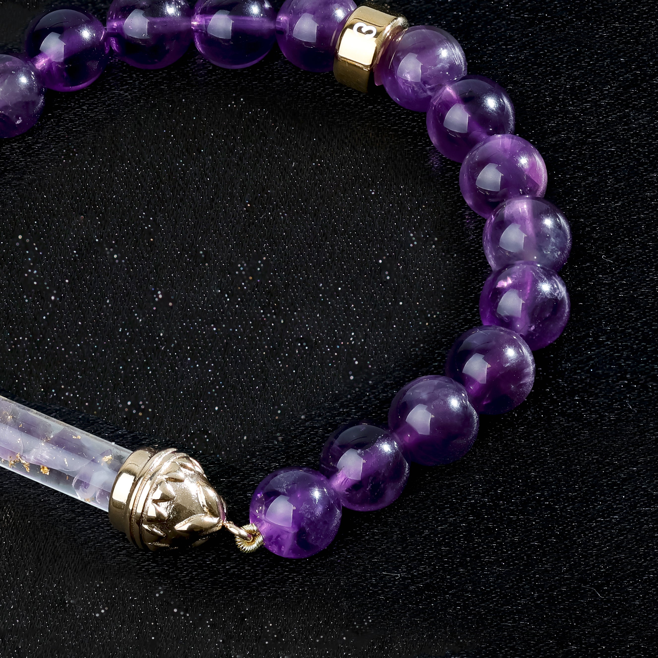 Amethyst Bracelet and Sacred Amethyst Amulet AAA - Spiritual Calm & Clarity