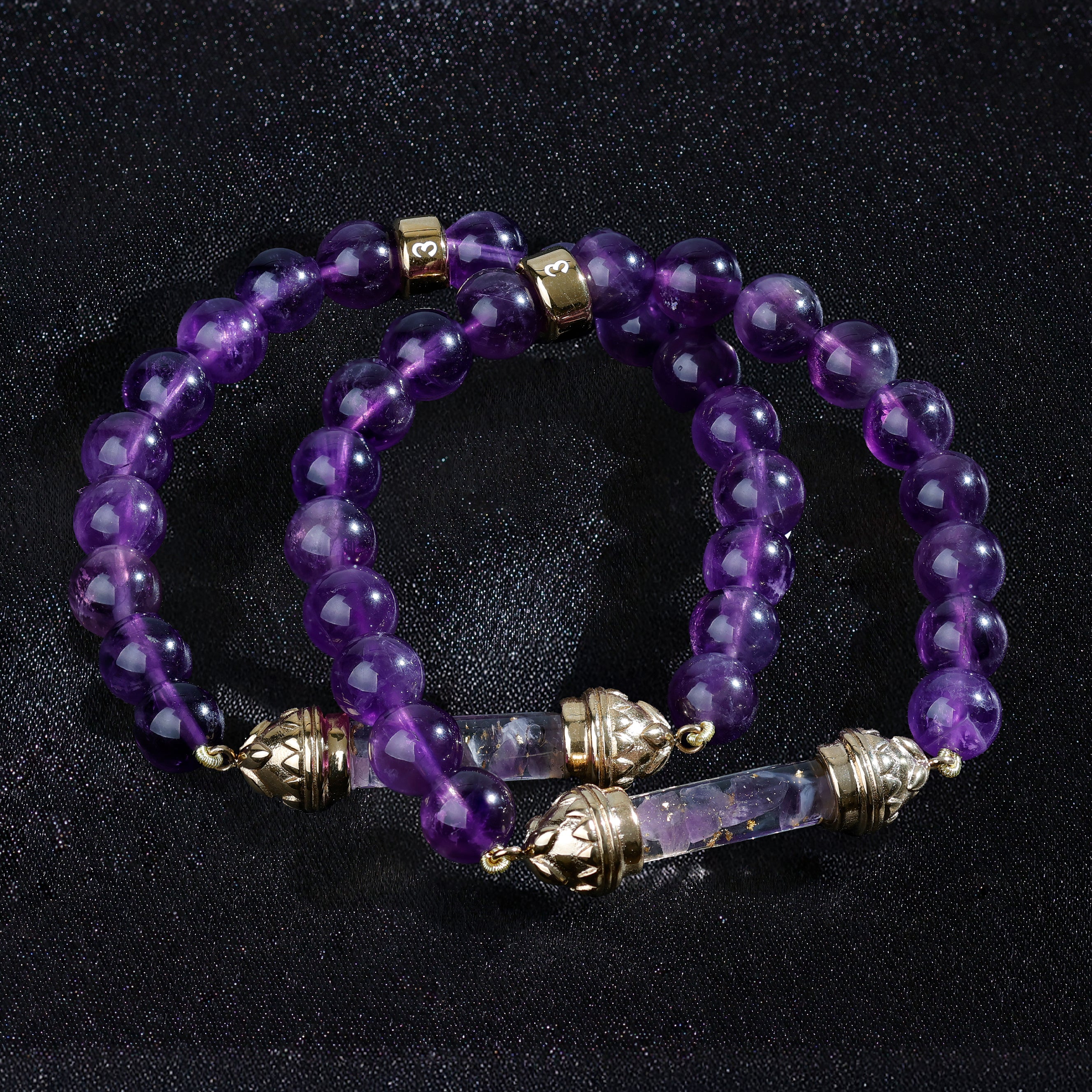 Amethyst Bracelet and Sacred Amethyst Amulet AAA - Spiritual Calm & Clarity