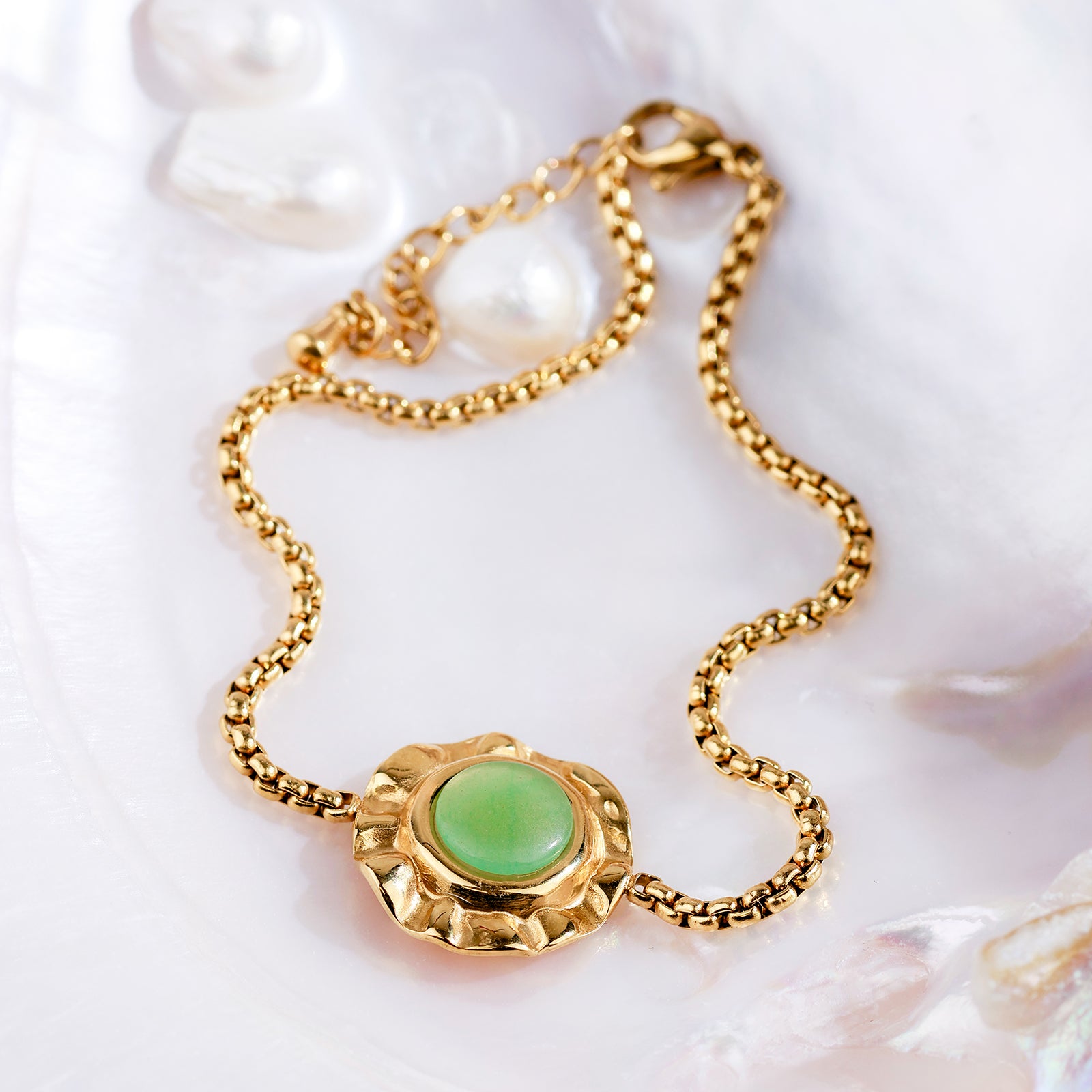 Aura Bracelet – Aventurine & 18K Gold Finish