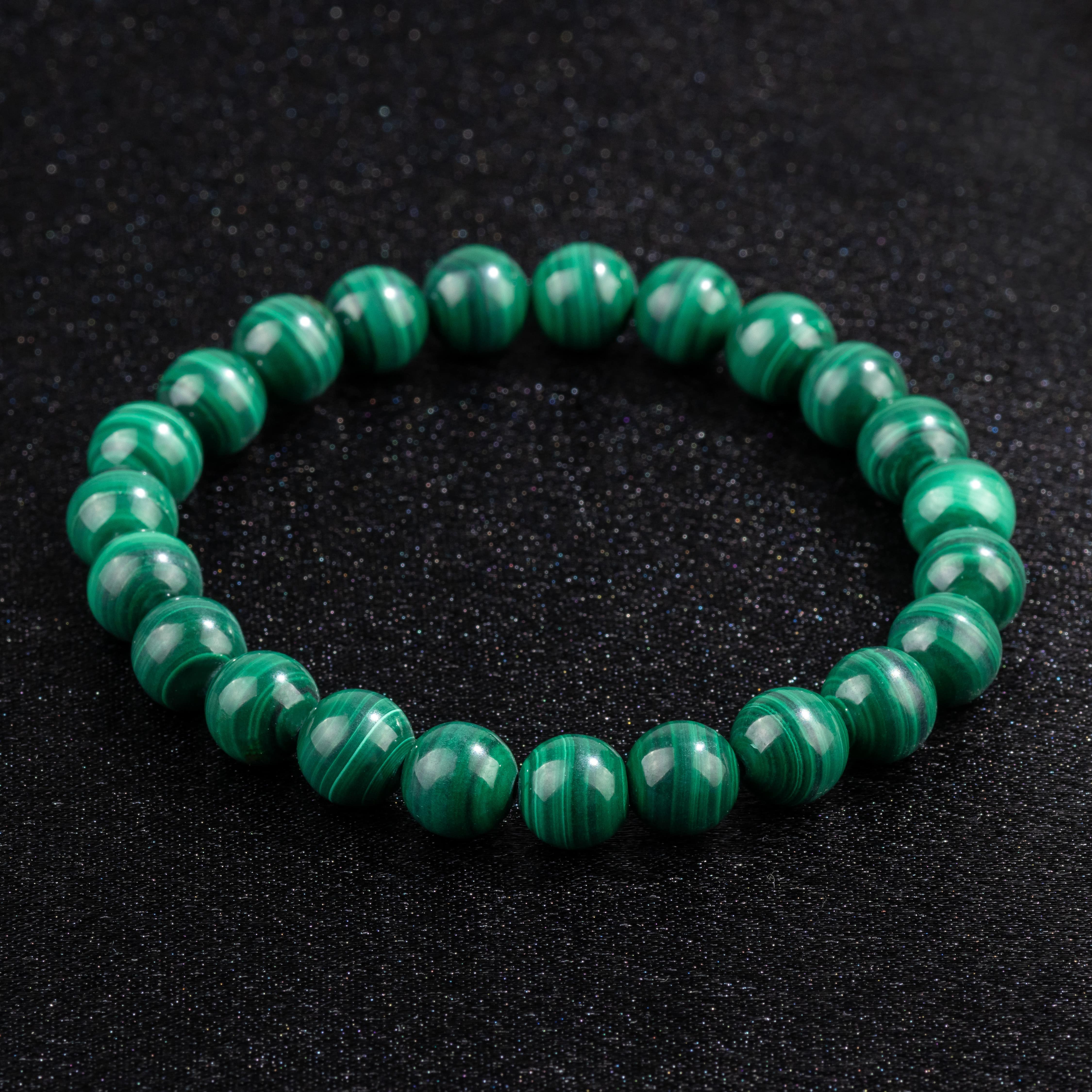 Natural Malachite Bracelet - Quality A (8mm)