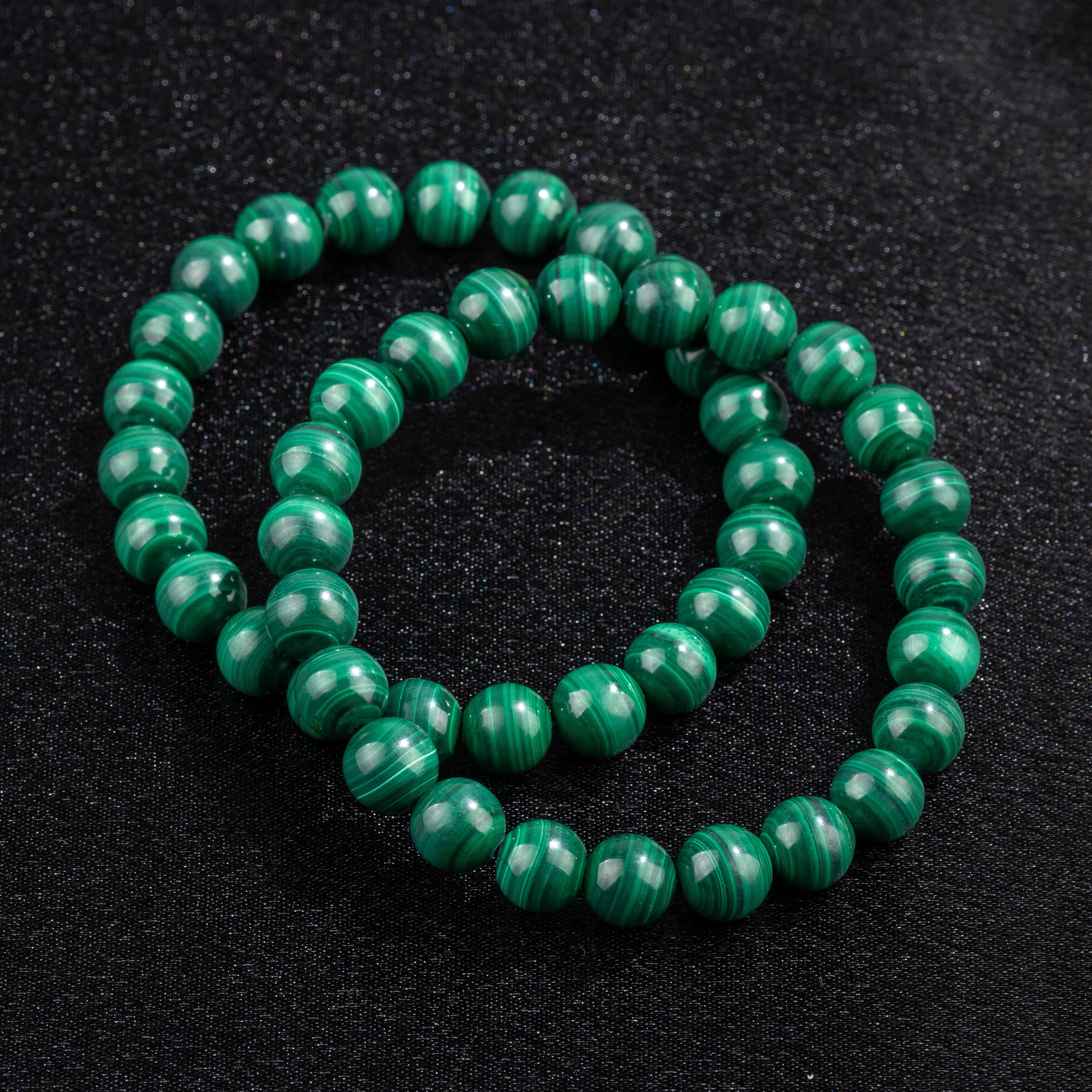 Natural Malachite Bracelet - Quality A (8mm)