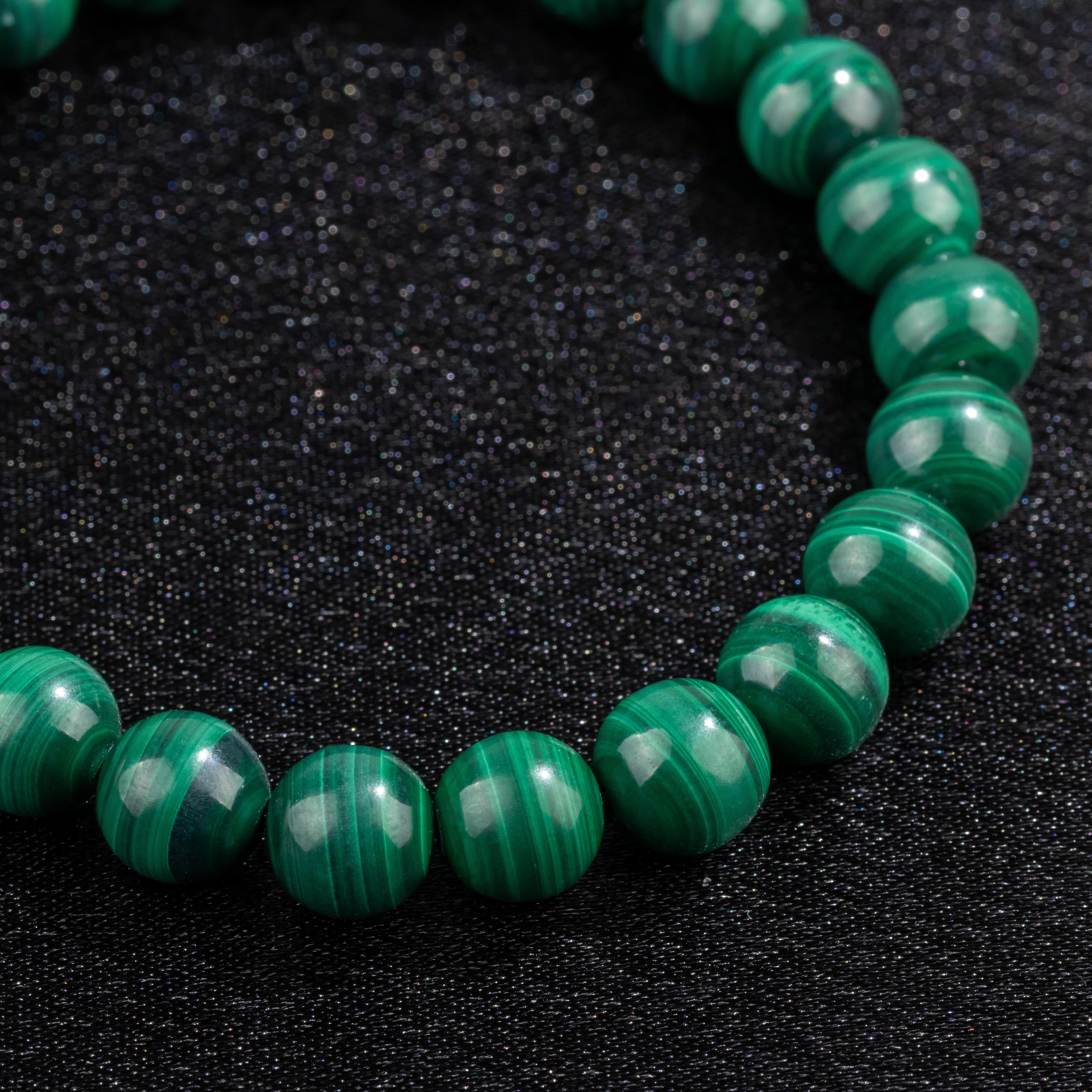 Natural Malachite Bracelet - Quality A (8mm)