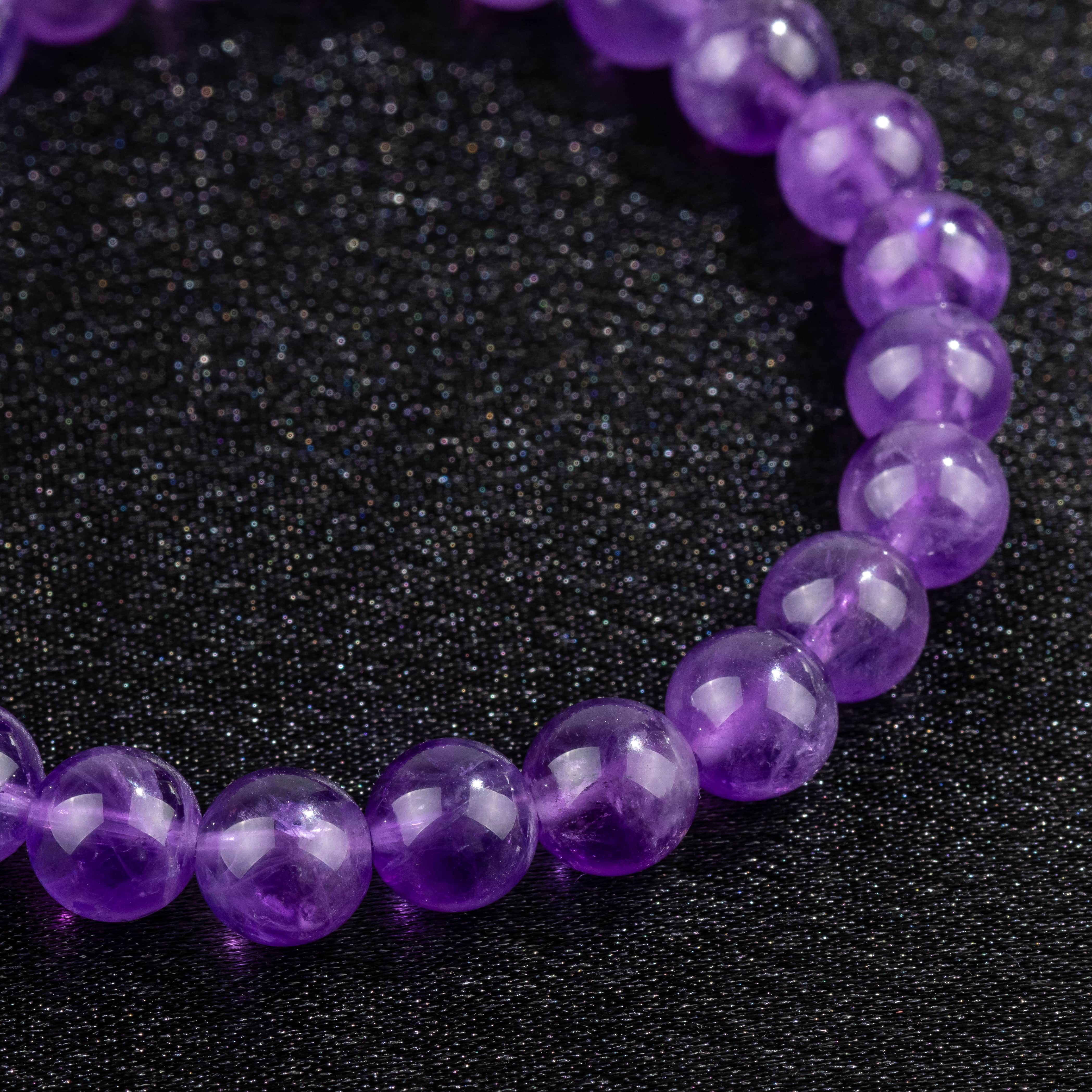 Natural Amethyst Bracelet - Quality A (8mm)