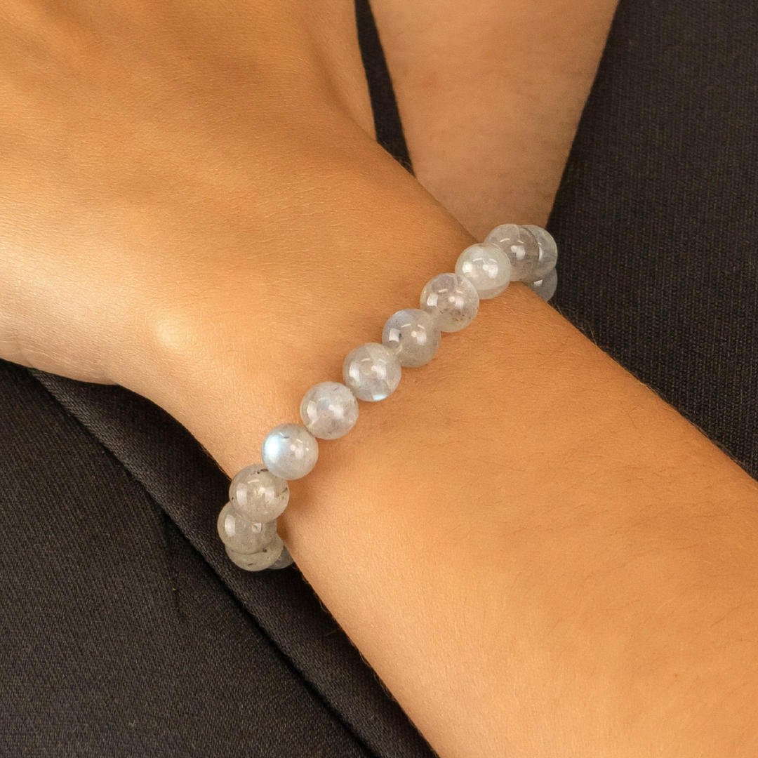Natural Labradorite Bracelet - Grade A (8mm)