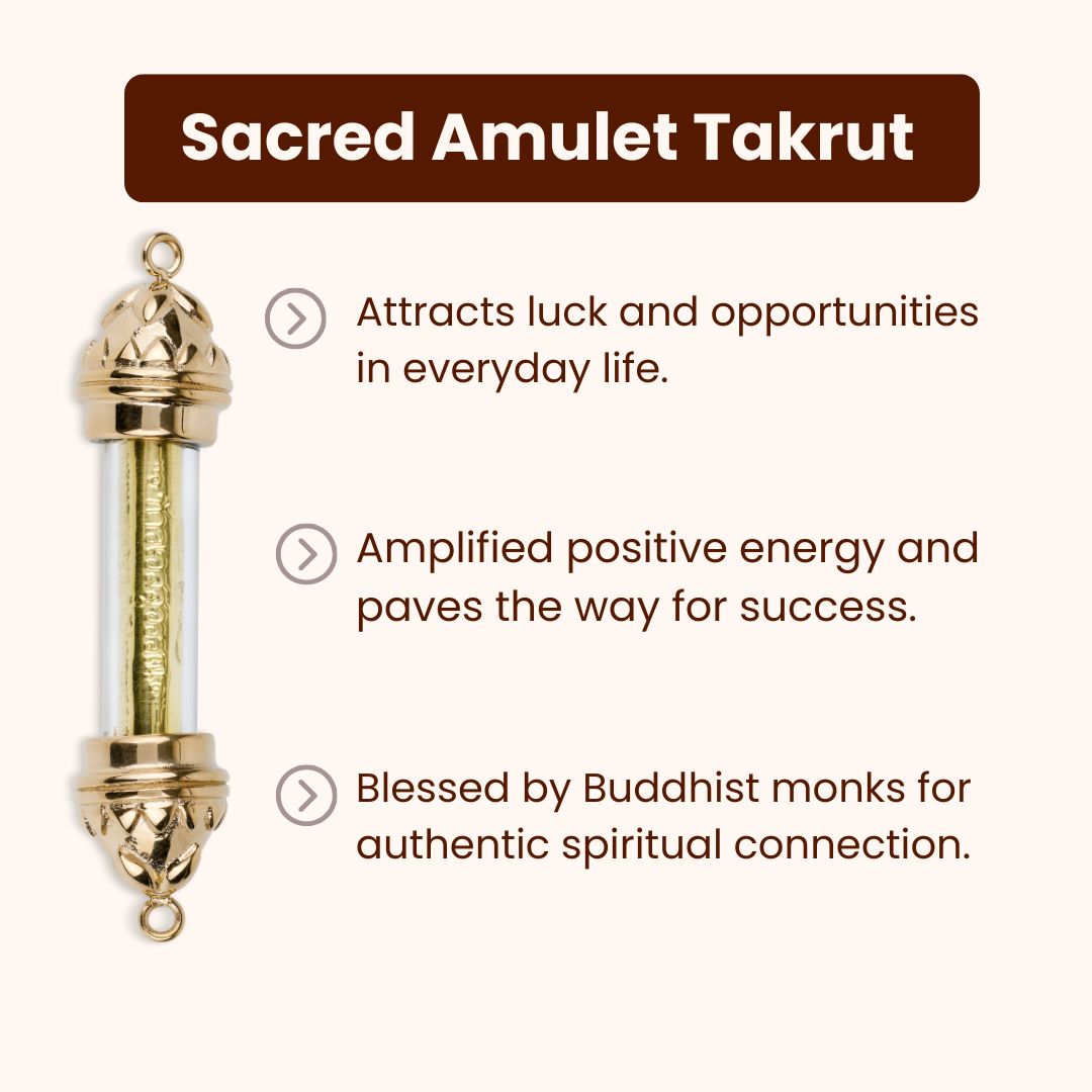 Tiger Eye Bracelet with Sacred Golden Takrut Amulet – Attract Luck