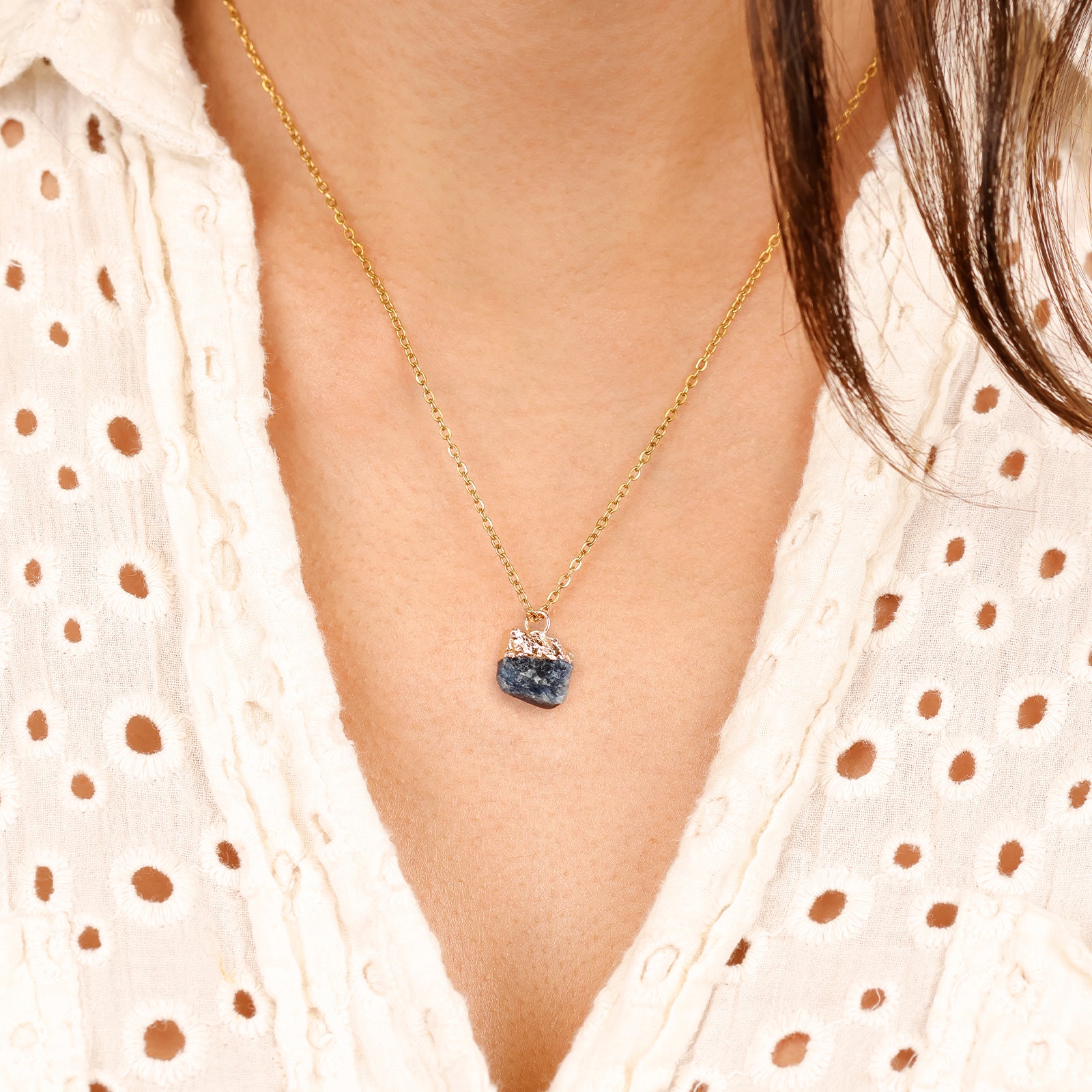 Natural Sapphire Necklace – September (Raw Stone)