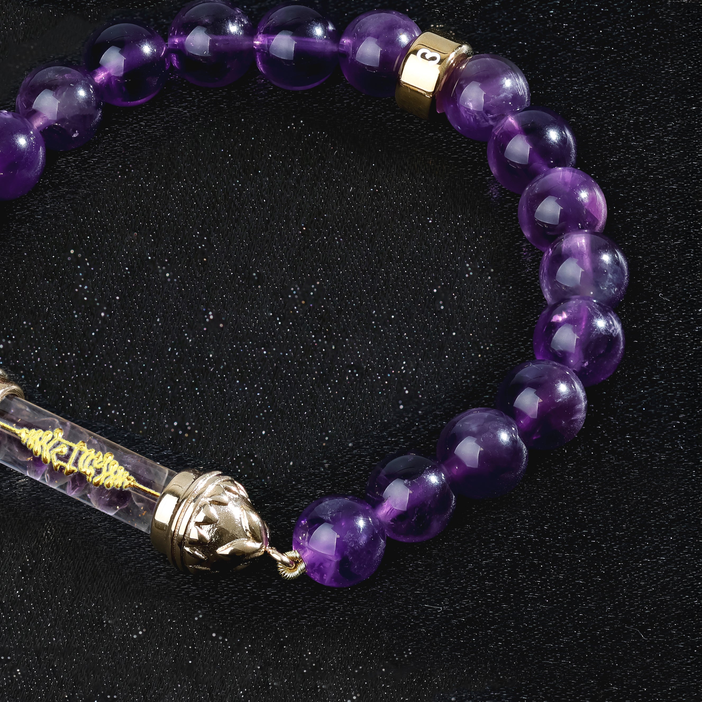 Amethyst Bracelet and Sacred Amethyst Amulet AAA - Spiritual Calm & Clarity