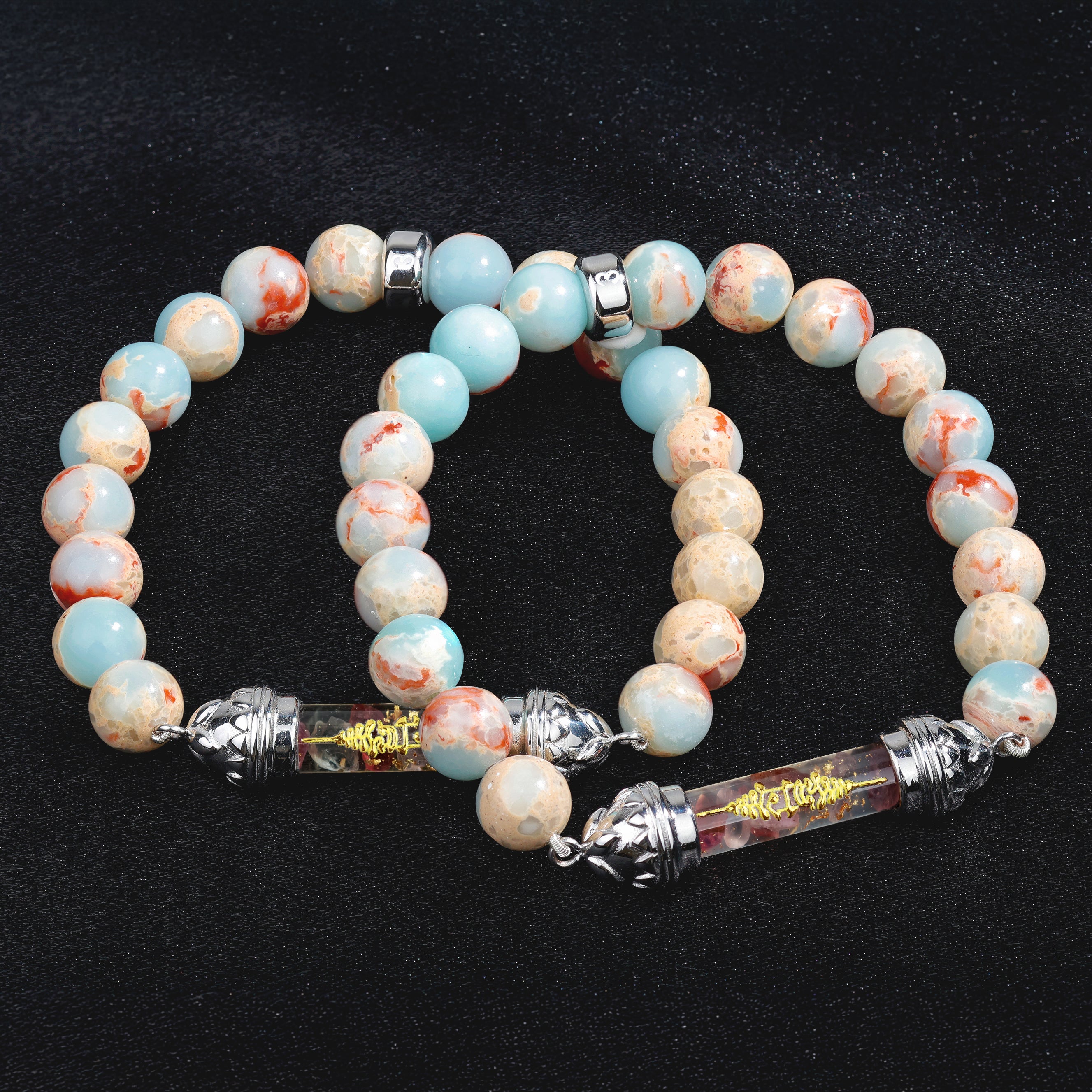 Shoushan Jasper Bracelet with Sacred Spinel Amulet – Emotional Stability and Creativity