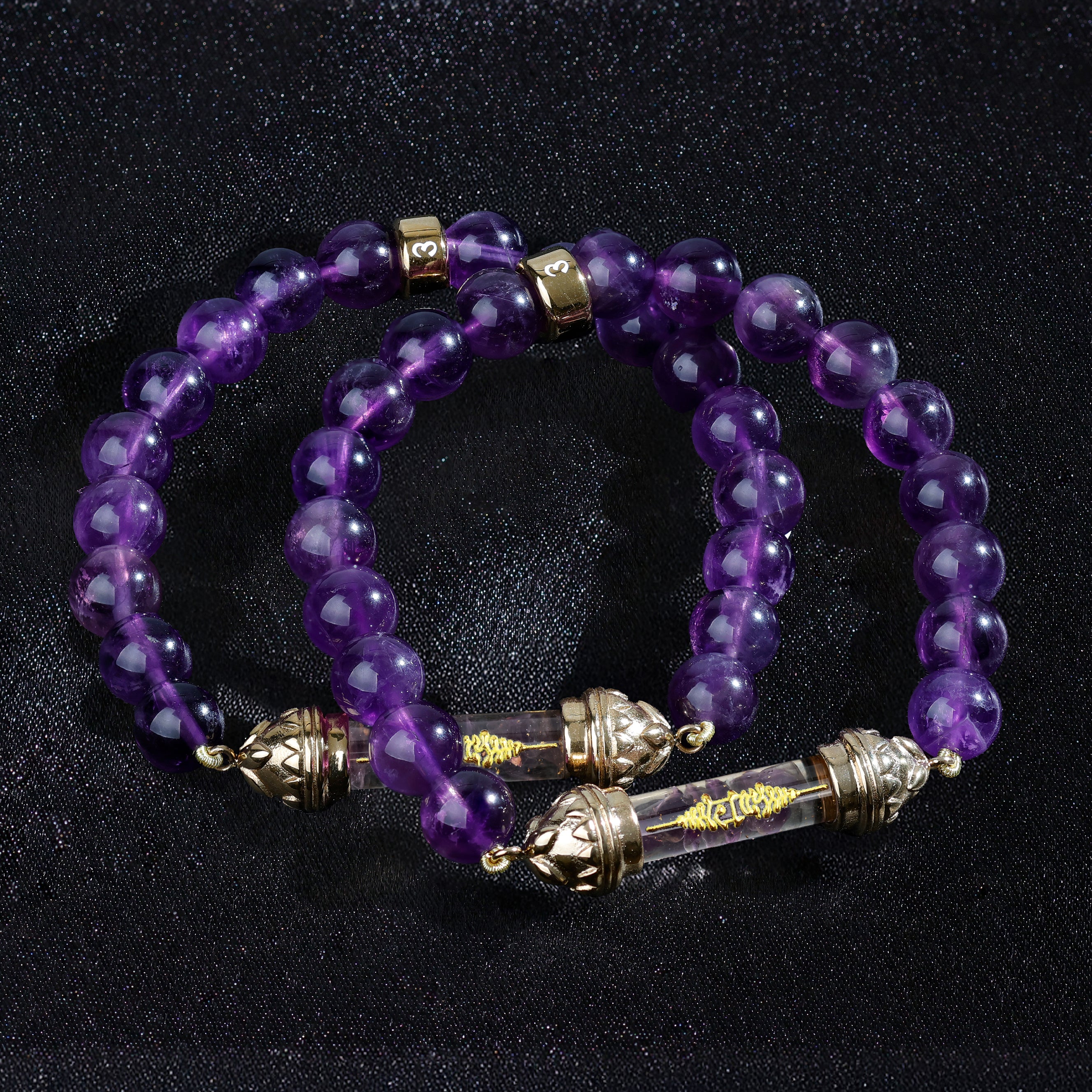 Amethyst Bracelet and Sacred Amethyst Amulet AAA - Spiritual Calm & Clarity