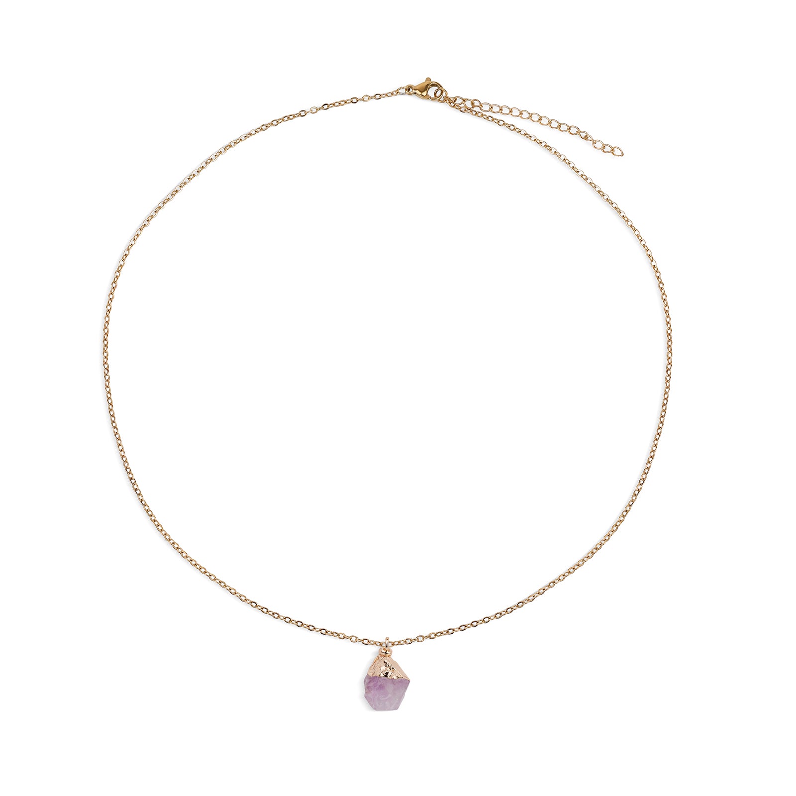 Natural Amethyst Necklace – February (Raw Stone)