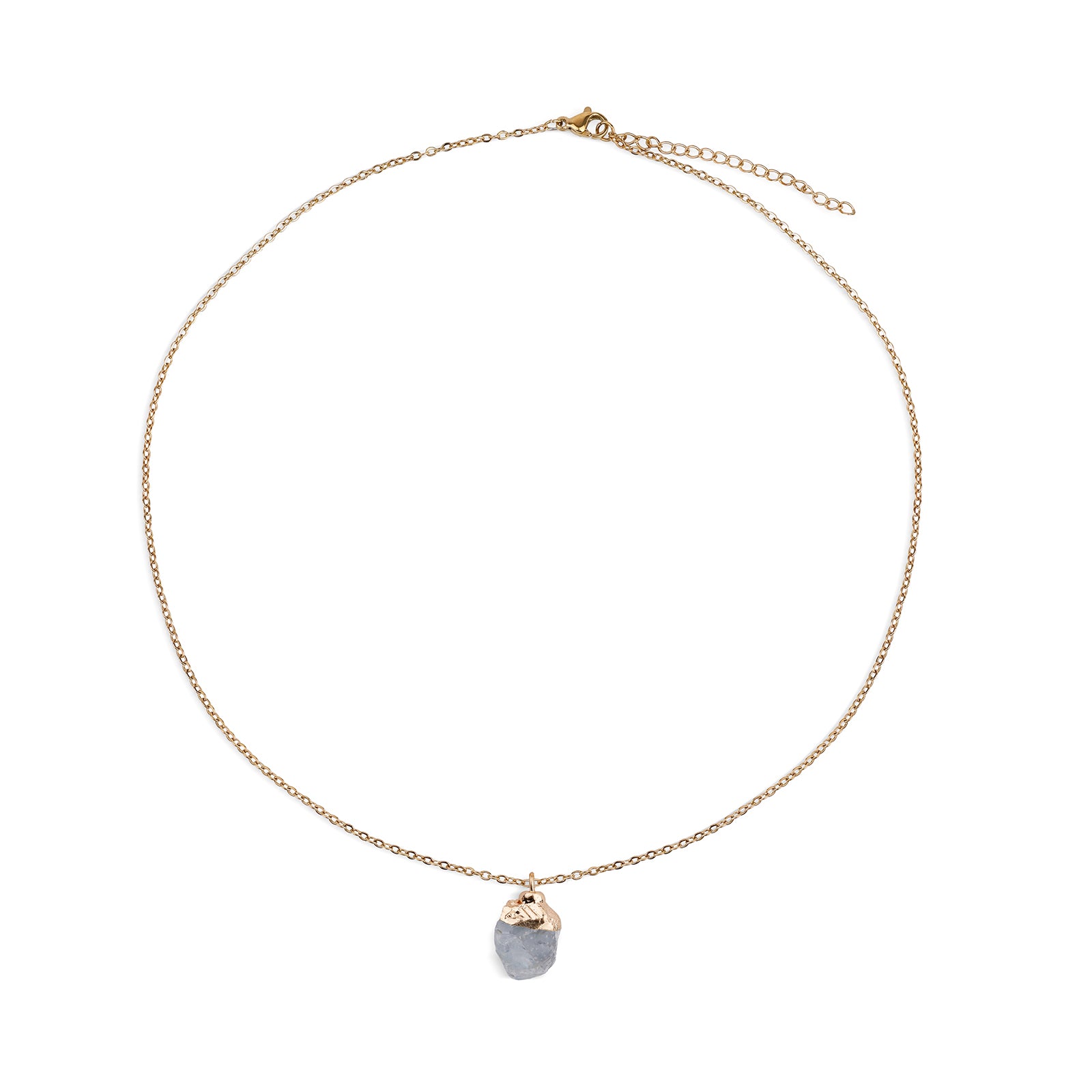 Natural Aquamarine Necklace – March (Raw Stone)