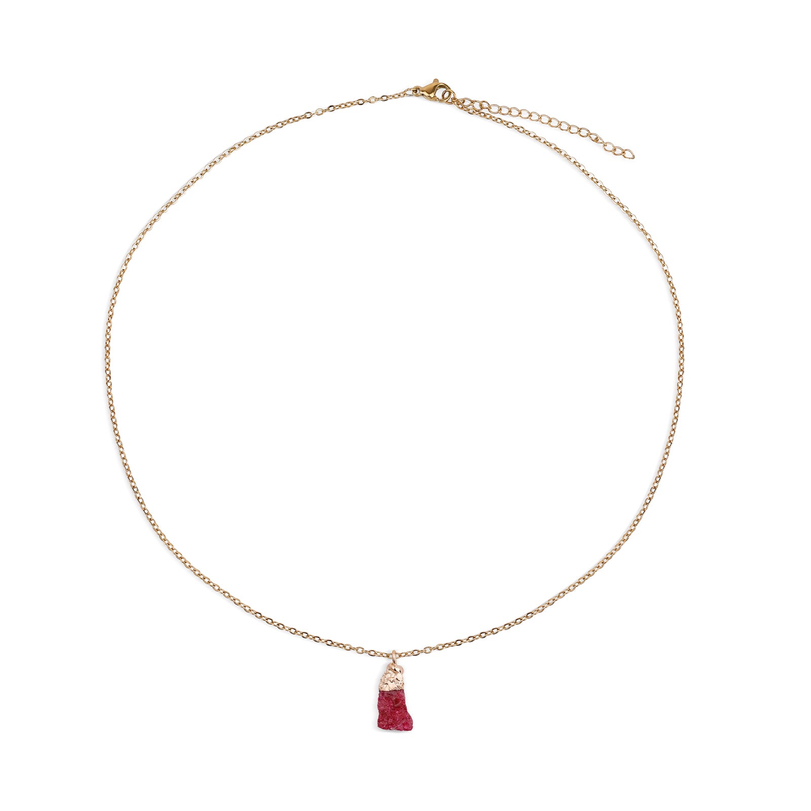 Natural Ruby Necklace – July (Raw Stone)