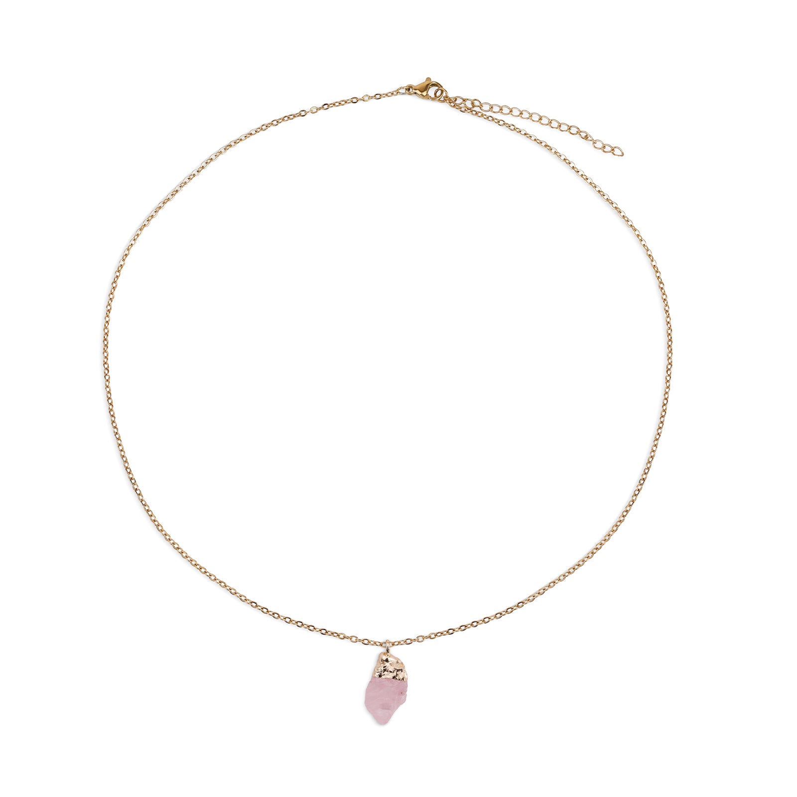 Natural Rose Quartz Necklace – October (Raw Stone)