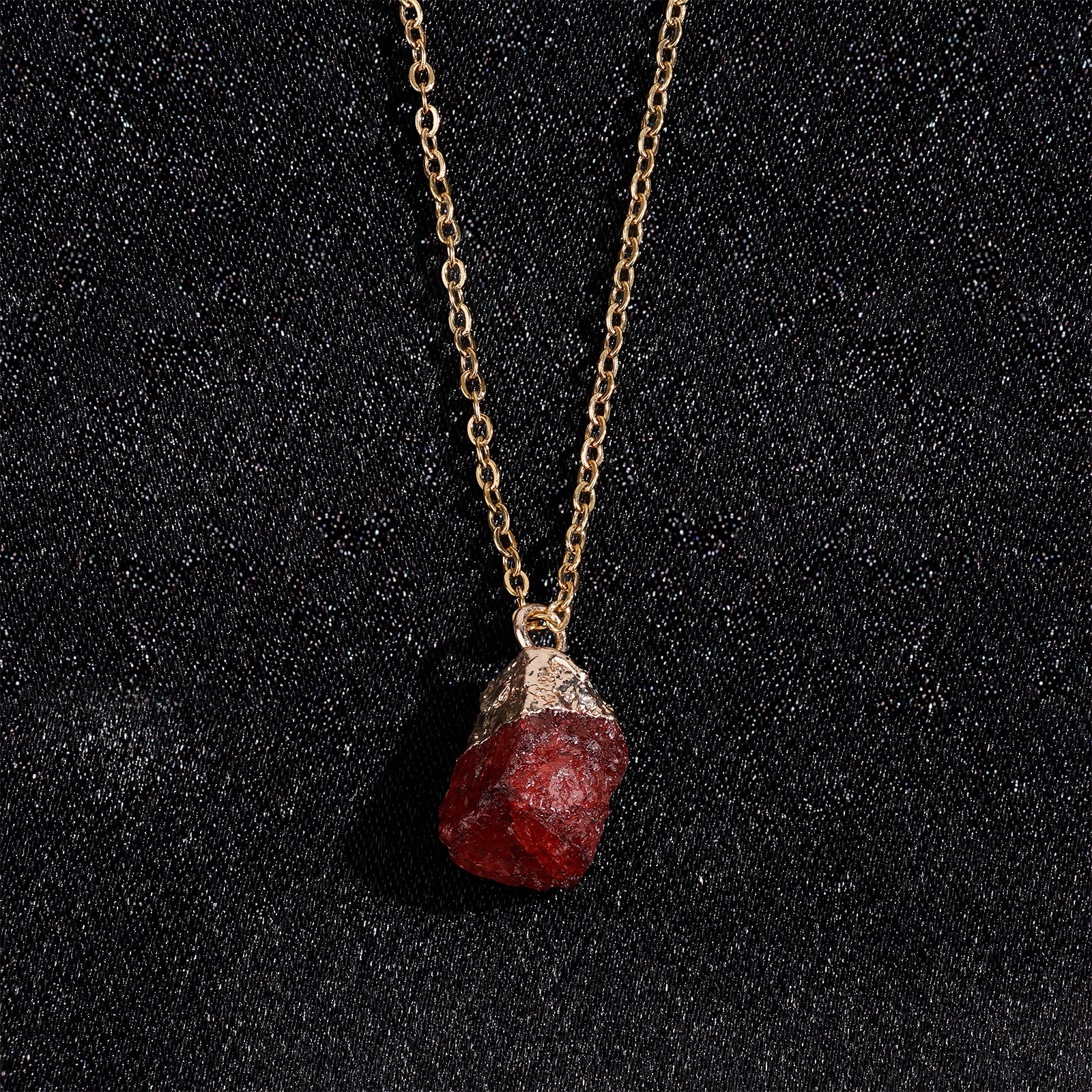 Natural Garnet Necklace – January (Raw Stone)