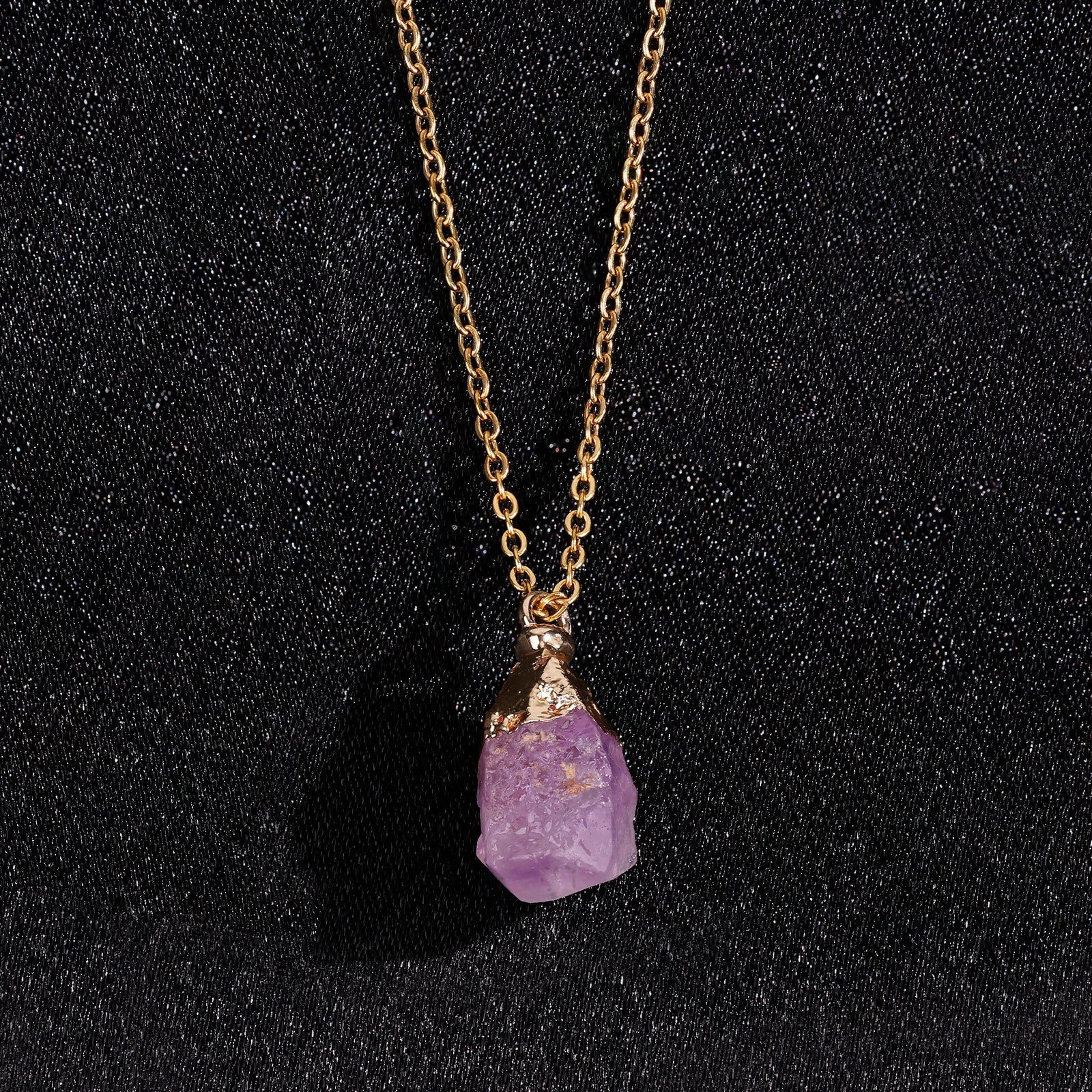 Natural Amethyst Necklace – February (Raw Stone)