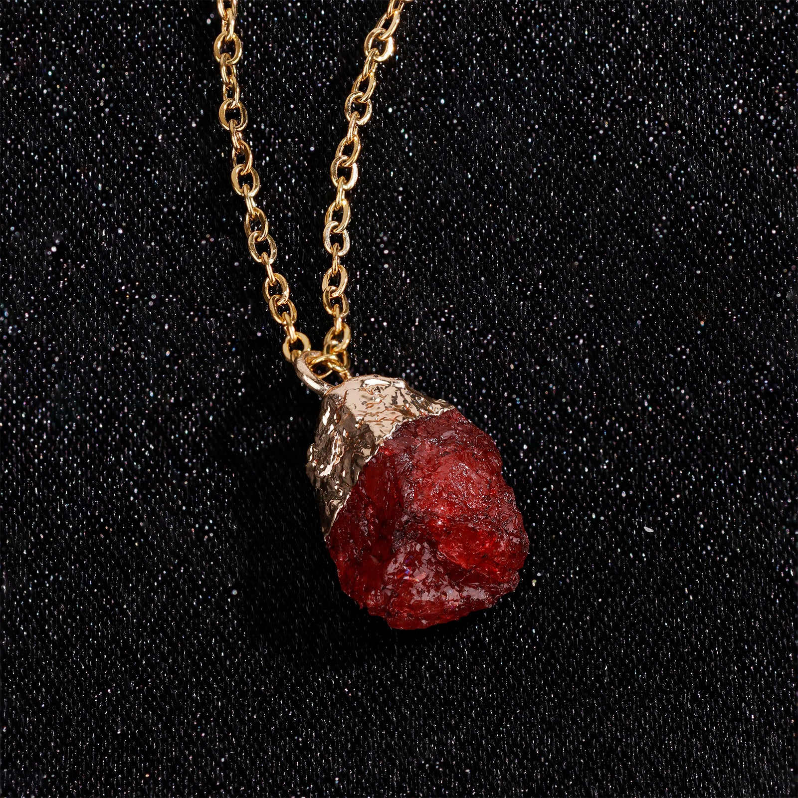 Natural Garnet Necklace – January (Raw Stone)