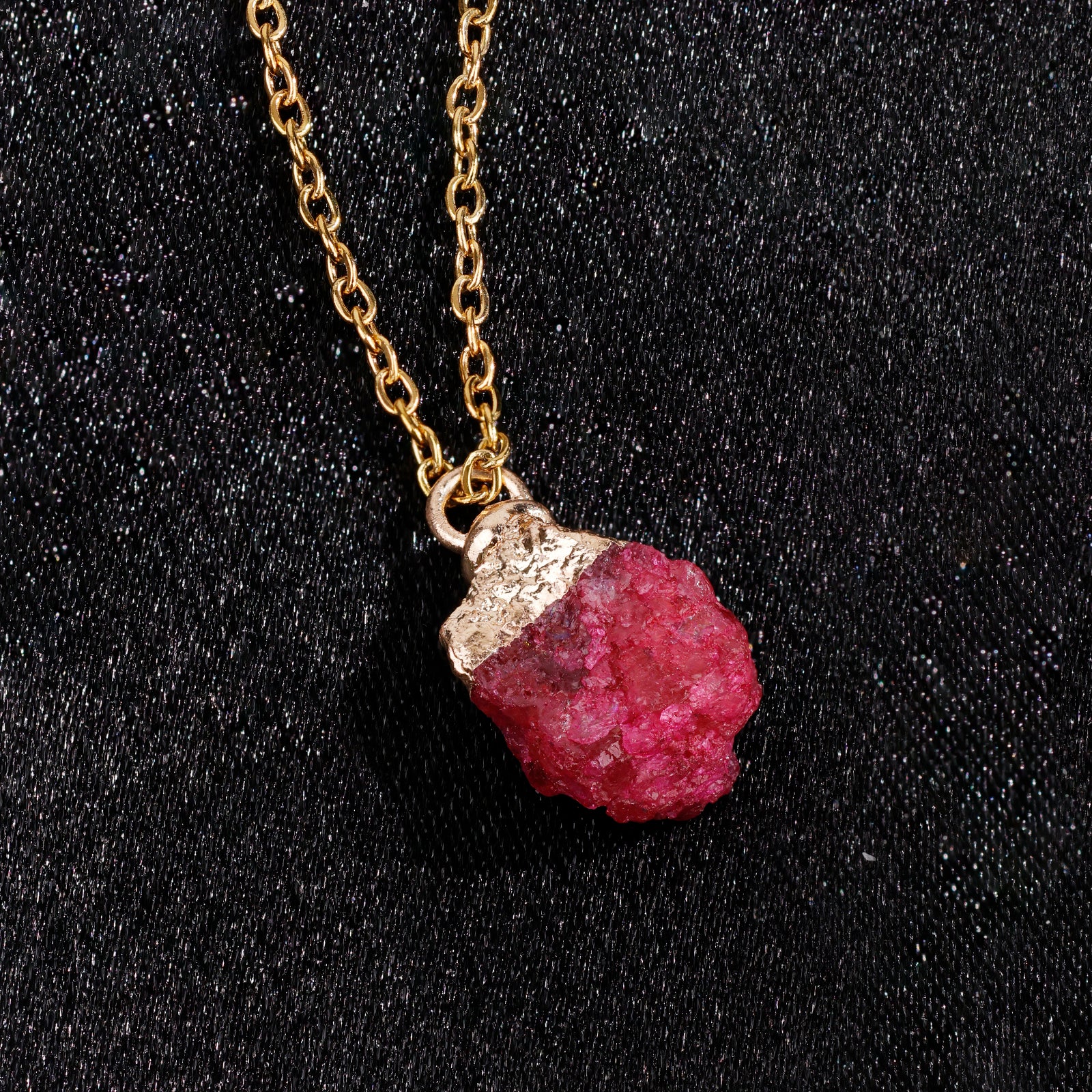 Natural Ruby Necklace – July (Raw Stone)