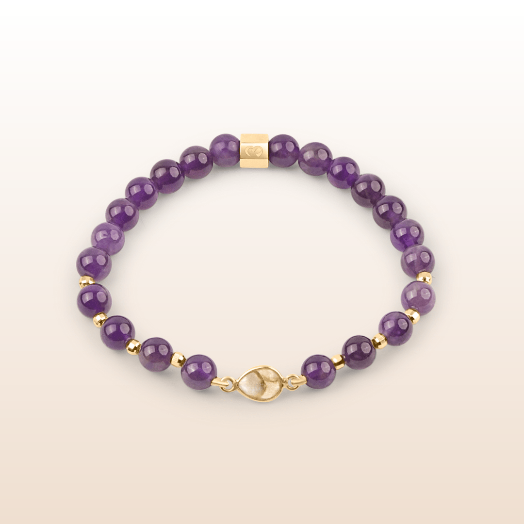 Stress Relief - Labradorite Crescent & Amethyst Bracelet