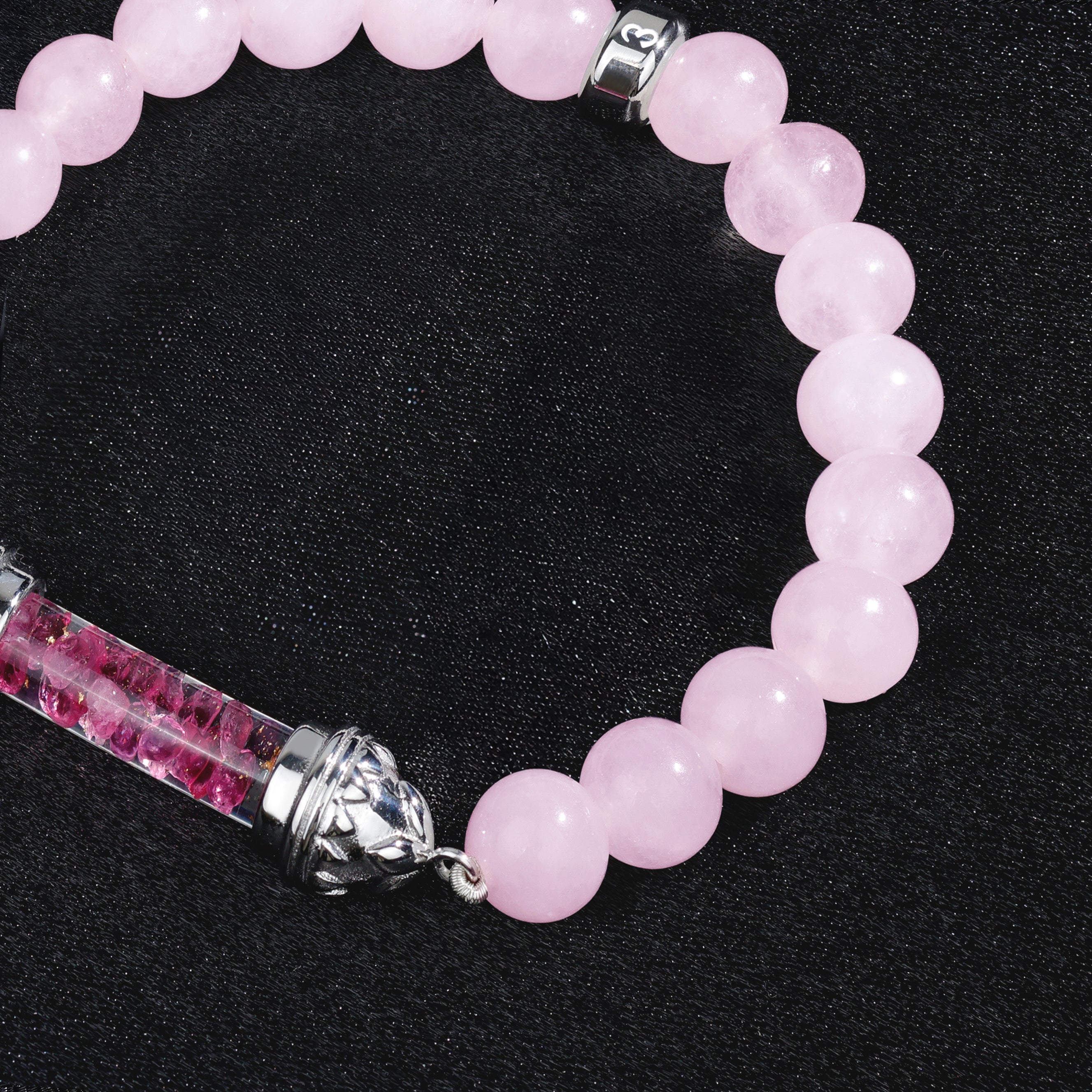 Rose Quartz and Ruby Sacred Amulet Bracelet AAA - Love and Emotional Healing