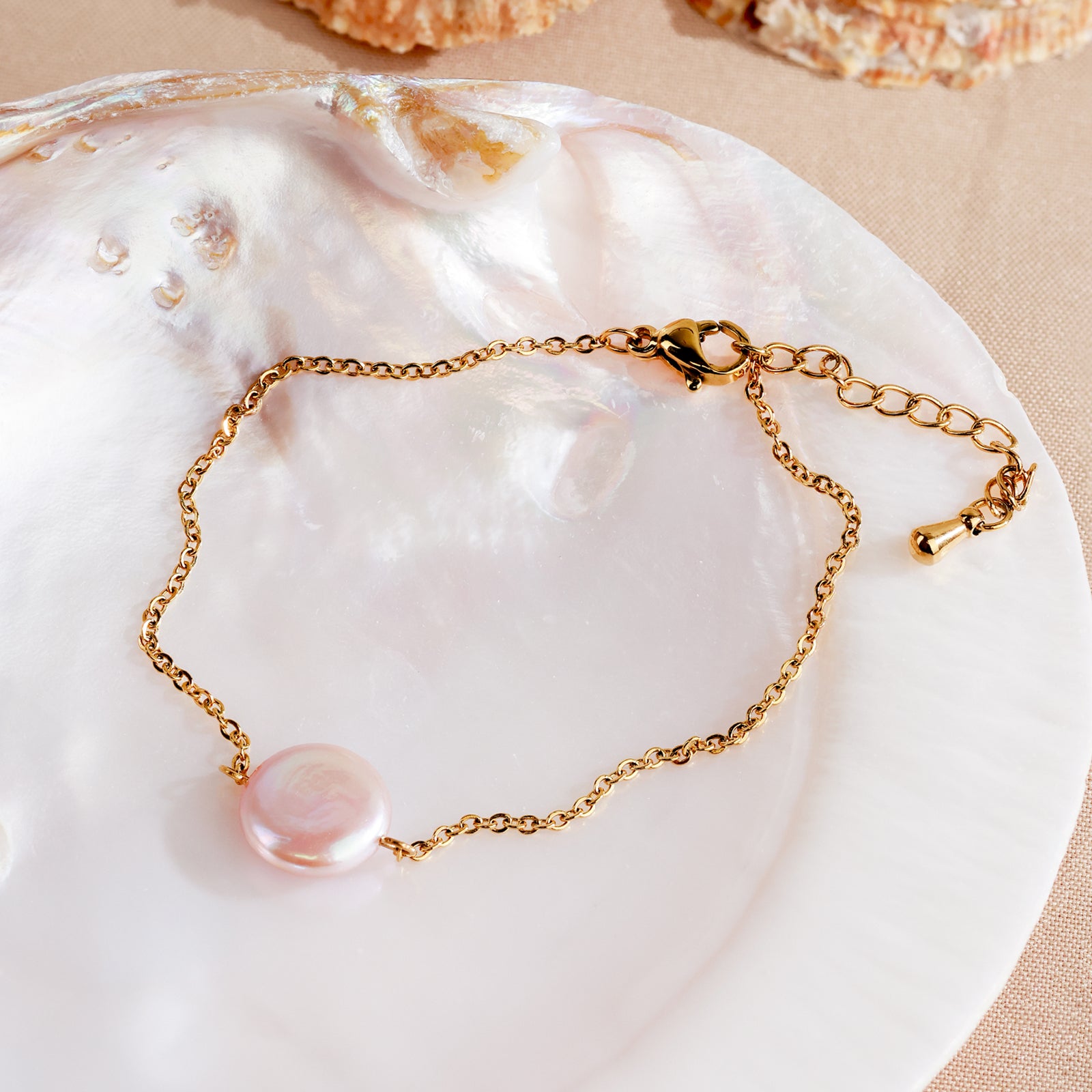 Perla Bracelet – Genuine Organic Pearl & 18K Gold Finish