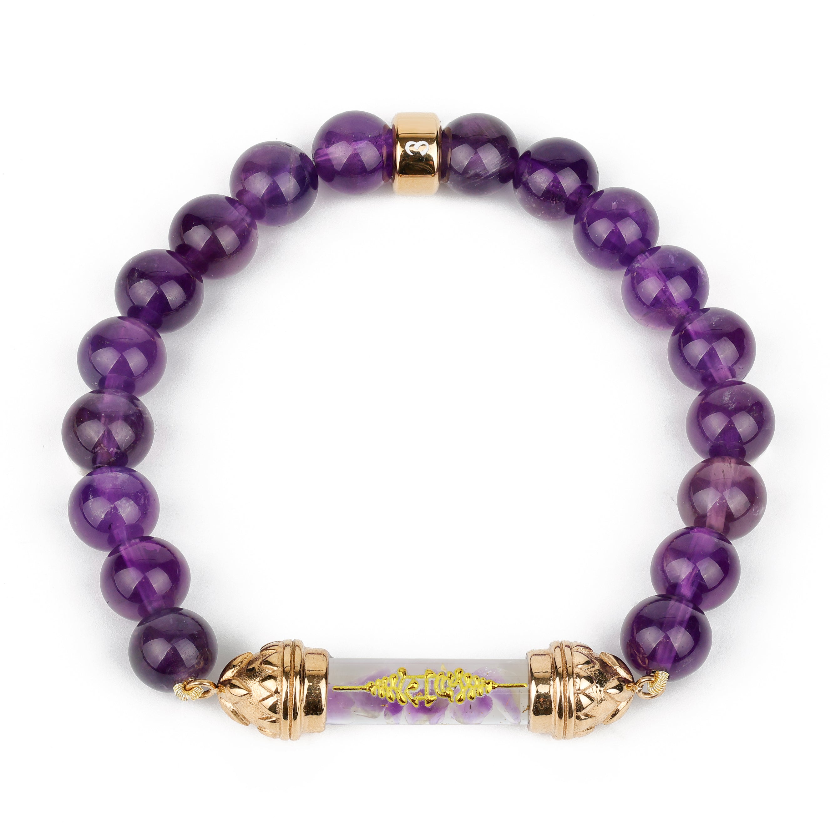 Amethyst Bracelet and Sacred Amethyst Amulet AAA - Spiritual Calm & Clarity