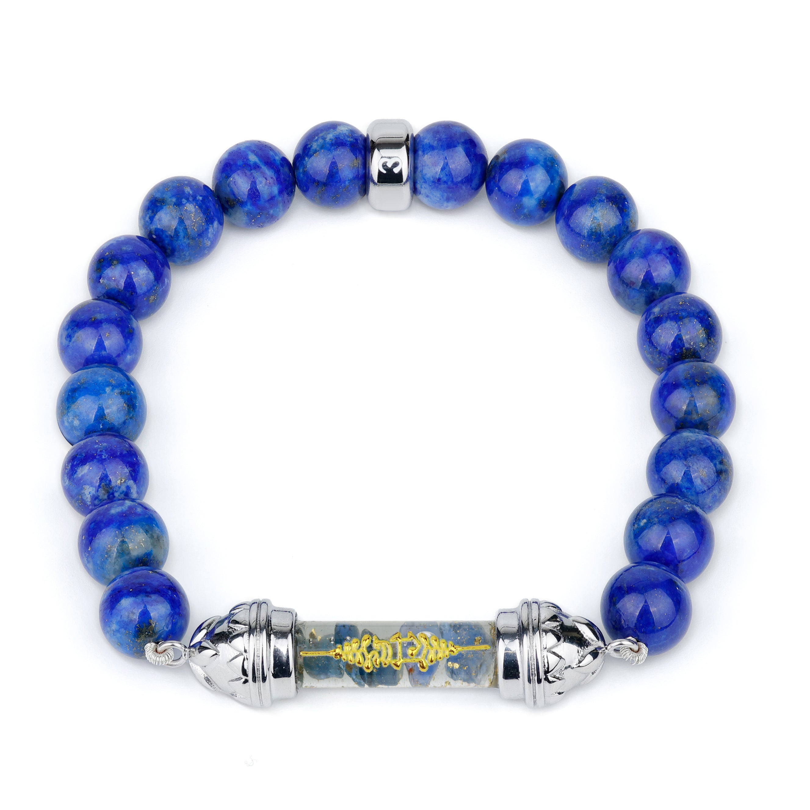 Lapis Lazuli Bracelet with Sacred Sapphire Amulet – Serenity and Balance