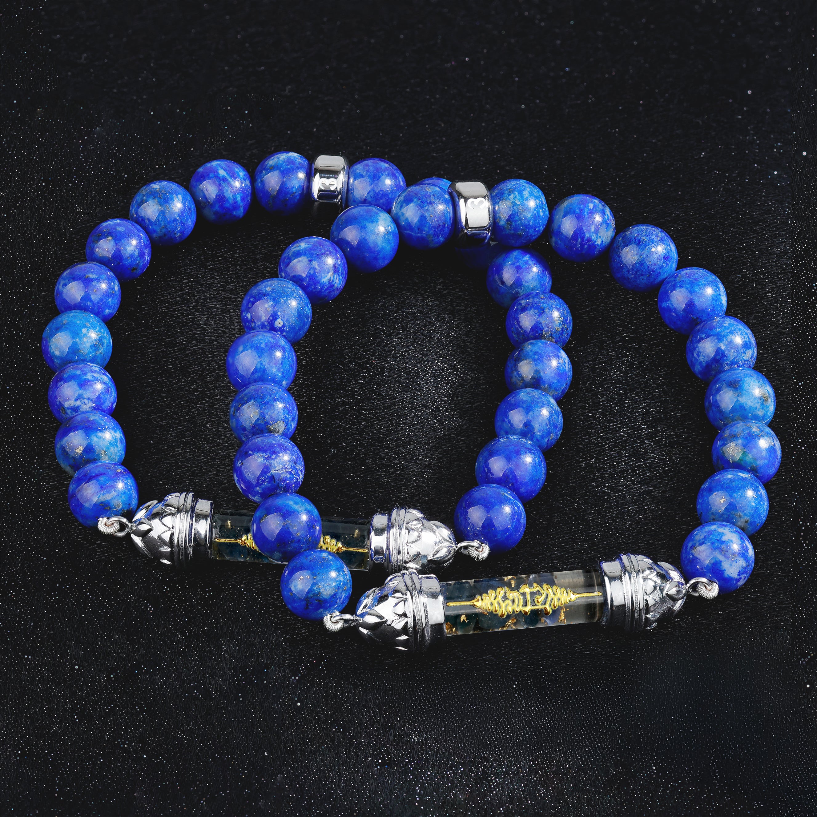 Lapis Lazuli Bracelet with Sacred Sapphire Amulet – Serenity and Balance