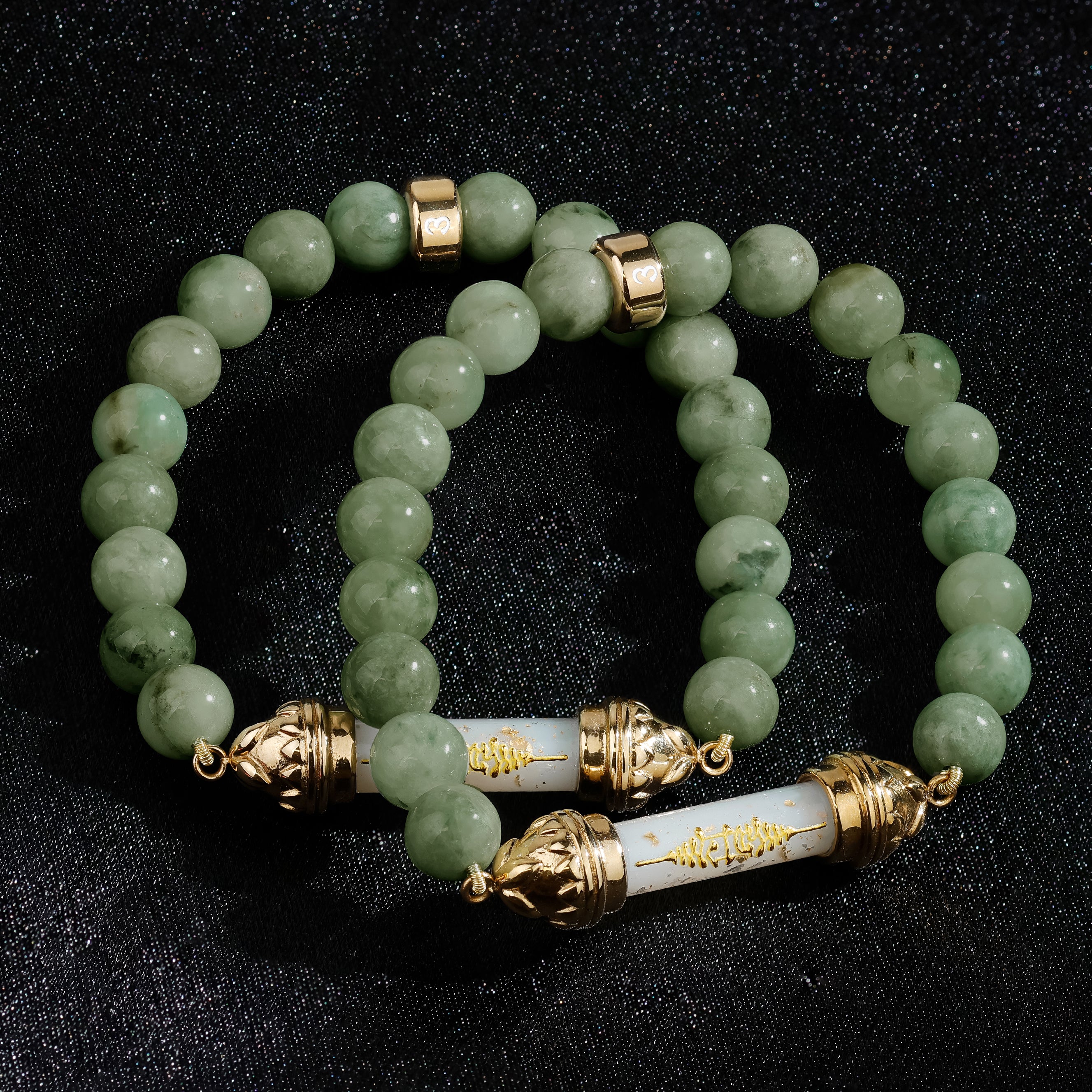 Prospérité et richesse - Bracelet en jade Amulette sacrée