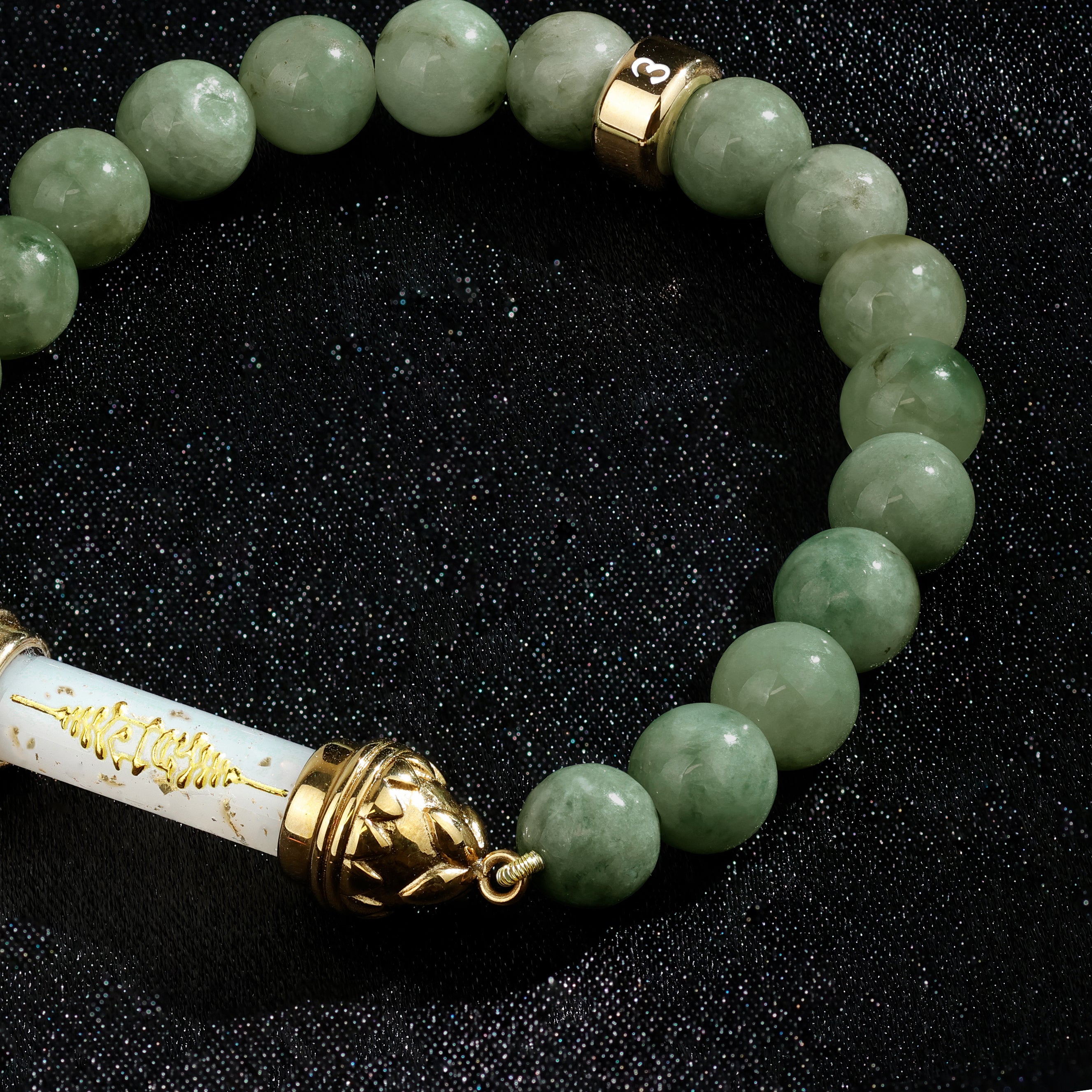 Prospérité et richesse - Bracelet en jade Amulette sacrée