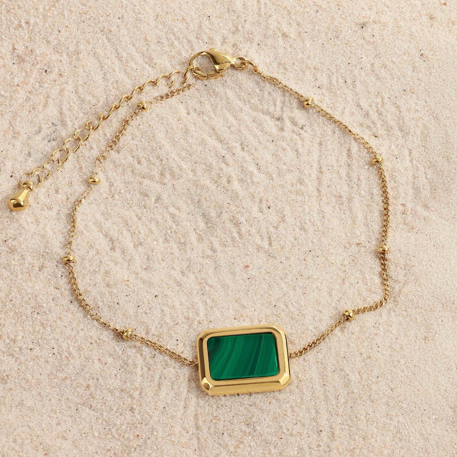 Sélène Bracelet – Malachite & 18K Gold Finish