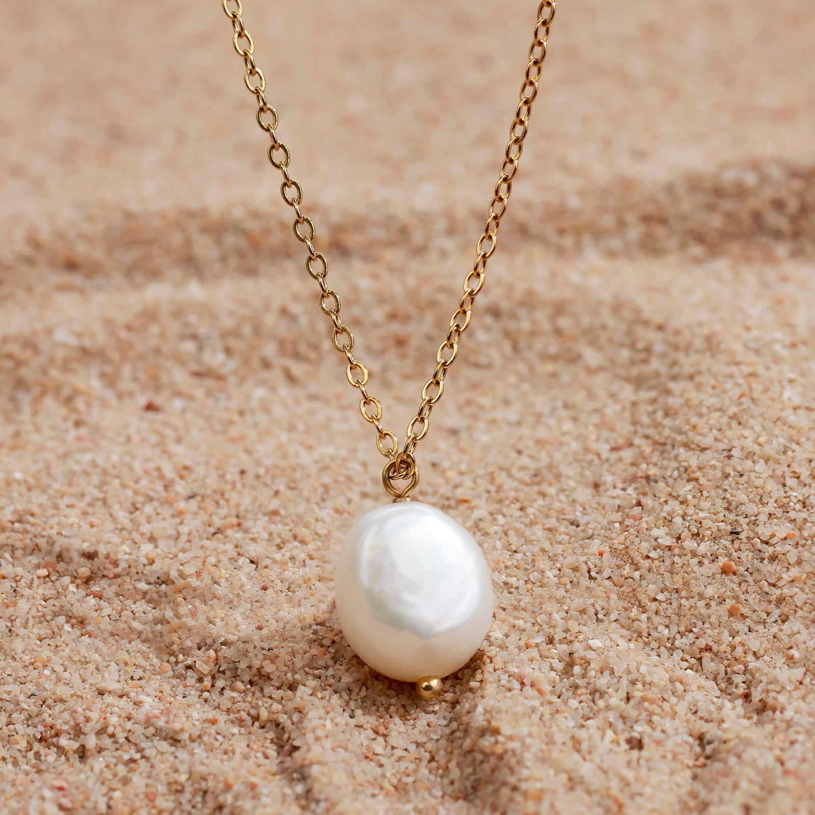 Perla Pure Necklace – Natural Pearl & Gold Chain