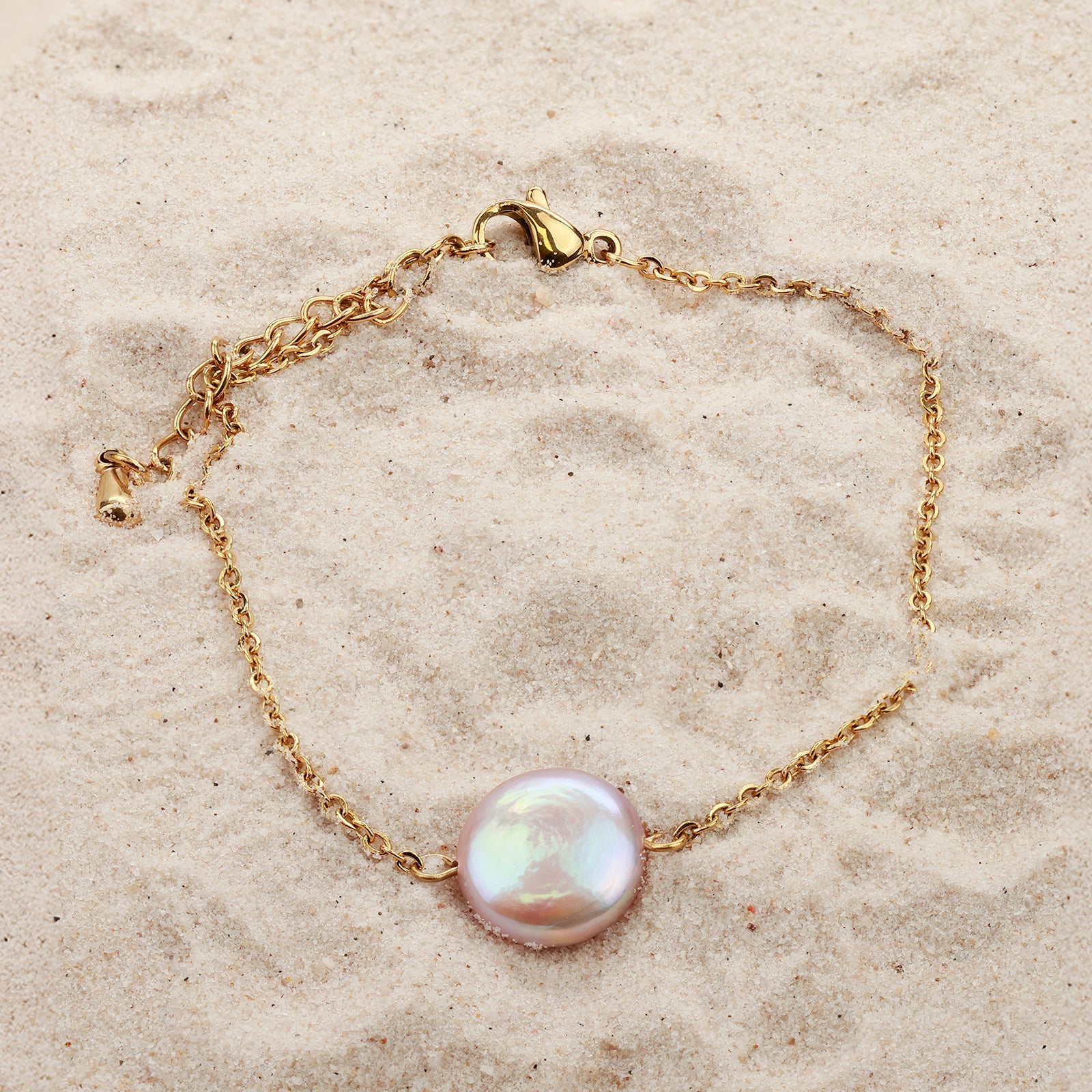 Perla Bracelet – Genuine Organic Pearl & 18K Gold Finish